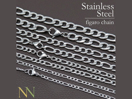20 Pieces Figaro Necklace for Women Men Gold Color Stainless Steel Figaro Link Chain Necklace Wholesale - Simply Just Deals LLC20 Pieces Figaro Necklace for Women Men Gold Color Stainless Steel Figaro Link Chain Necklace Wholesale200000639:88322 Inches (55cm);200000783:1933mm;200001034:201447815Steel color22 Inches (55cm)3mm20 Pieces Figaro Necklace for Women Men Gold Color Stainless Steel Figaro Link Chain Necklace Wholesale