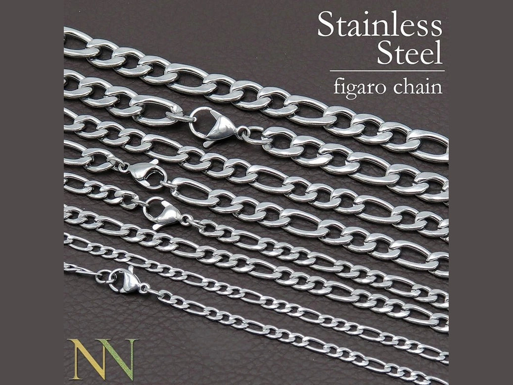 20 Pieces Figaro Necklace for Women Men Gold Color Stainless Steel Figaro Link Chain Necklace Wholesale - Simply Just Deals LLC20 Pieces Figaro Necklace for Women Men Gold Color Stainless Steel Figaro Link Chain Necklace Wholesale200000639:88322 Inches (55cm);200000783:1933mm;200001034:201447815Steel color22 Inches (55cm)3mm20 Pieces Figaro Necklace for Women Men Gold Color Stainless Steel Figaro Link Chain Necklace Wholesale