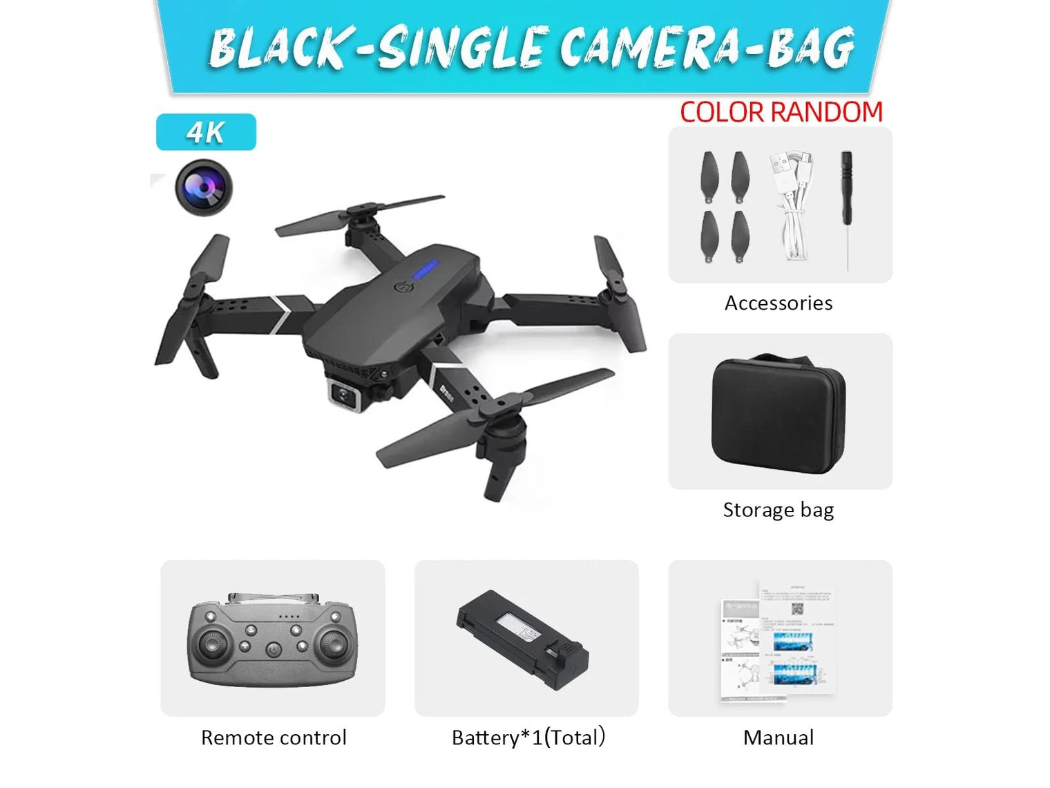 2023 E88 Pro WIFI FPV Drone Wide Angle HD 4K Camera Quadcopter Height Hold RC Foldable Dron Toys Gift - Simply Just Deals LLC2023 E88 Pro WIFI FPV Drone Wide Angle HD 4K Camera Quadcopter Height Hold RC Foldable Dron Toys Gift14173Black - SingleC - 1BBlack - Single C - 1B2023 E88 Pro WIFI FPV Drone Wide Angle HD 4K Camera Quadcopter Height Hold RC Foldable Dron Toys Gift