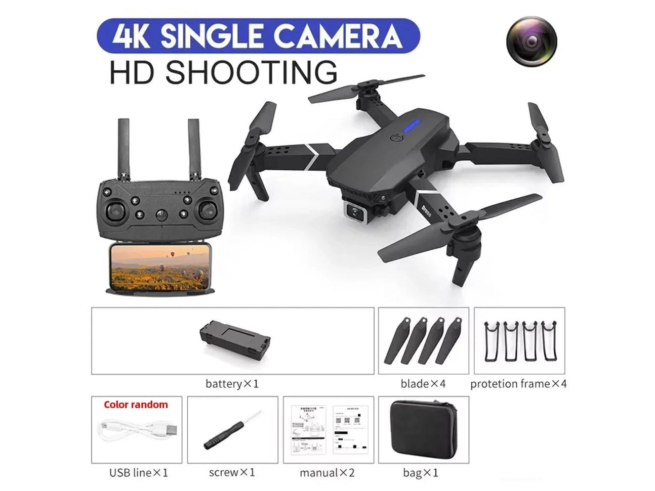 2023 E88 Pro WIFI FPV Drone Wide Angle HD 4K Camera Quadcopter Height Hold RC Foldable Dron Toys Gift - Simply Just Deals LLC2023 E88 Pro WIFI FPV Drone Wide Angle HD 4K Camera Quadcopter Height Hold RC Foldable Dron Toys Gift1410Black - DualC - 1BBlack - Dual C - 1B2023 E88 Pro WIFI FPV Drone Wide Angle HD 4K Camera Quadcopter Height Hold RC Foldable Dron Toys Gift