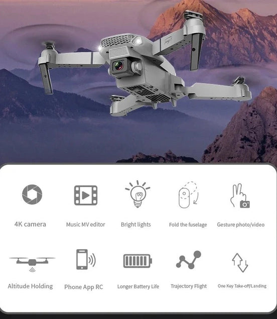 2023 E88 Pro WIFI FPV Drone Wide Angle HD 4K Camera Quadcopter Height Hold RC Foldable Dron Toys Gift - Simply Just Deals LLC2023 E88 Pro WIFI FPV Drone Wide Angle HD 4K Camera Quadcopter Height Hold RC Foldable Dron Toys Gift1410Black - DualC - 1BBlack - Dual C - 1B2023 E88 Pro WIFI FPV Drone Wide Angle HD 4K Camera Quadcopter Height Hold RC Foldable Dron Toys Gift