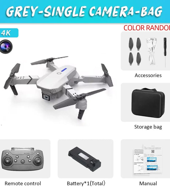2023 E88 Pro WIFI FPV Drone Wide Angle HD 4K Camera Quadcopter Height Hold RC Foldable Dron Toys Gift - Simply Just Deals LLC2023 E88 Pro WIFI FPV Drone Wide Angle HD 4K Camera Quadcopter Height Hold RC Foldable Dron Toys Gift14175Grey - SingleC - 1BGrey - Single C - 1B2023 E88 Pro WIFI FPV Drone Wide Angle HD 4K Camera Quadcopter Height Hold RC Foldable Dron Toys Gift