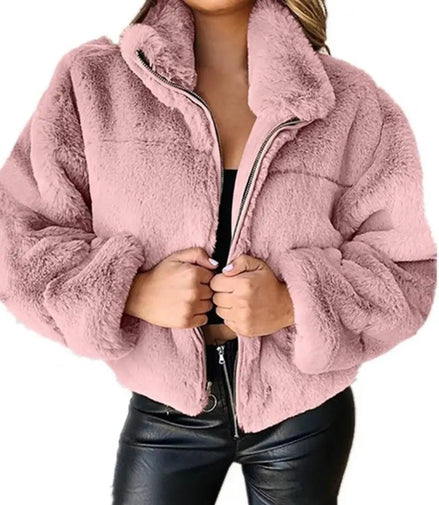 2024 Autumn Winter New Short Faux Coat Women's New Fashion Sexy Turn Down Collar Thick Plush Jackets Ladies Slim Outwear - Simply Just Deals LLC2024 Autumn Winter New Short Faux Coat Women's New Fashion Sexy Turn Down Collar Thick Plush Jackets Ladies Slim Outwear168182667;20250821;1755768104FsyY2XLPinkS415000459c904878aecdcf32e9be78aaa