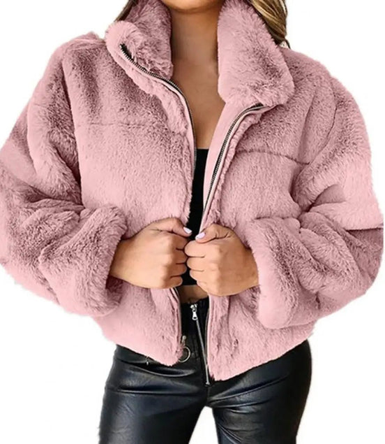 2024 Autumn Winter New Short Faux Coat Women's New Fashion Sexy Turn Down Collar Thick Plush Jackets Ladies Slim Outwear - Simply Just Deals LLC2024 Autumn Winter New Short Faux Coat Women's New Fashion Sexy Turn Down Collar Thick Plush Jackets Ladies Slim Outwear168182667;20250821;1755768104FsyY2XLPinkS415000459c904878aecdcf32e9be78aaa