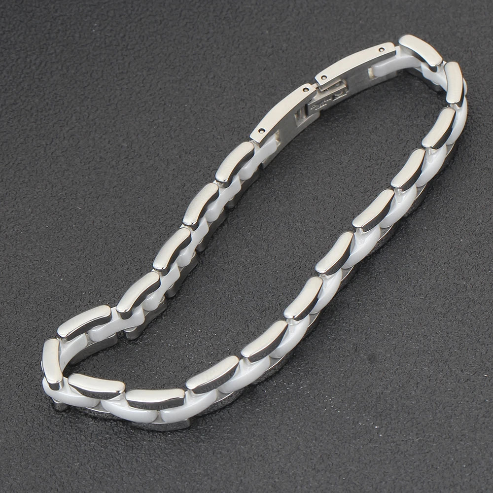 20Cm White Ceramic Bracelet Bangle Stainless Steel Chain Link Bracelet Women and Men Jewelry - Simply Just Deals LLC20Cm White Ceramic Bracelet Bangle Stainless Steel Chain Link Bracelet Women and Men Jewelrye7906cde-5d13-4f40-bcc8-f1a245e95872Silver20Cm20Cm White Ceramic Bracelet Bangle Stainless Steel Chain Link Bracelet Women and Men Jewelry