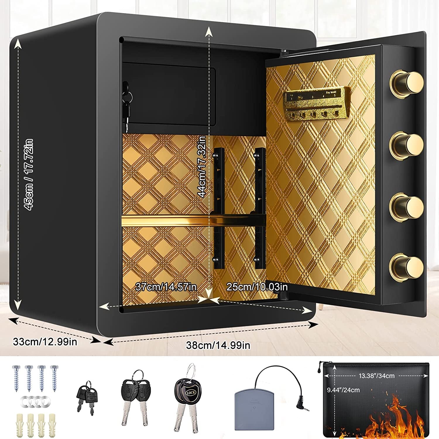 2.12 Cub Fireproof Waterproof, Security Home Safe with Fireproof Document Bag ,Inner Cabinet and LCD Display, Large Safe Box for Money Jewelry Documents - Simply Just Deals LLC2.12 Cub Fireproof Waterproof, Security Home Safe with Fireproof Document Bag ,Inner Cabinet and LCD Display, Large Safe Box for Money Jewelry Documents58fadd54-8175-41af-aabf-b2fc425bd0ab2.12 Cub Fireproof Waterproof, Security Home Safe with Fireproof Document Bag ,Inner Cabinet and LCD Display, Large Safe Box for Money J
