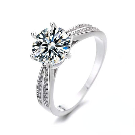 Original Tancise 925 Pure Silvery Ring with Moissanite Diamond and Certificate, Exquisite Jewelry for Women's Engagement Ring - Simply Just Deals LLC