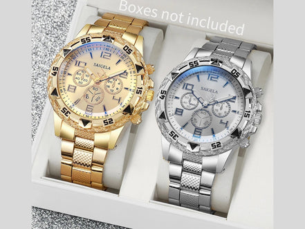 2pcs/set Men Business Watches Fashion Arabic Dial Steel Band Male's Quartz Watch Set (Without Box） - Simply Just Deals LLC2pcs/set Men Business Watches Fashion Arabic Dial Steel Band Male's Quartz Watch Set (Without Box）14:200000080Set E No BoxSet E No Box2pcs/set Men Business Watches Fashion Arabic Dial Steel Band Male's Quartz Watch Set (Without Box）