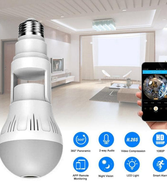 360° Panoramic Hidden Light Bulb Wifi Camera - Simply Just Deals LLC360° Panoramic Hidden Light Bulb Wifi CameraDC - 2349799360° Panoramic Hidden Light Bulb Wifi Camera