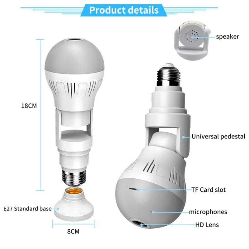 360° Panoramic Hidden Light Bulb Wifi Camera - Simply Just Deals LLC360° Panoramic Hidden Light Bulb Wifi CameraDC - 2349799360° Panoramic Hidden Light Bulb Wifi Camera