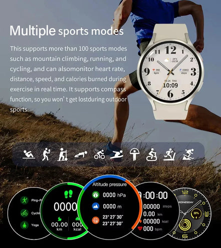 KESHUYOU 2025 New Women's Fashion Smart Watch 6 Bluetooth Calling Health Monitoring Alarm Men's Sports Smartwatch - Simply Just Deals LLC