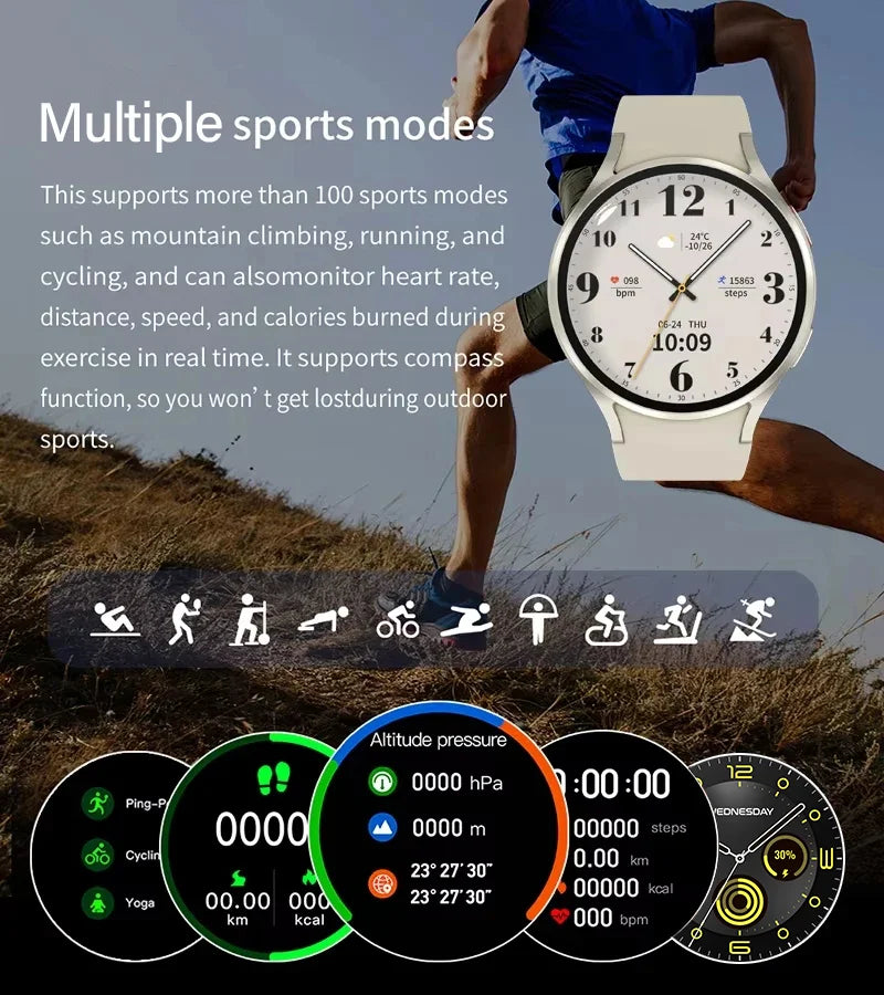KESHUYOU 2025 New Women's Fashion Smart Watch 6 Bluetooth Calling Health Monitoring Alarm Men's Sports Smartwatch - Simply Just Deals LLC