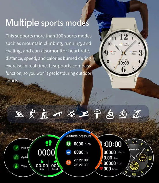 KESHUYOU 2025 New Women's Fashion Smart Watch 6 Bluetooth Calling Health Monitoring Alarm Men's Sports Smartwatch - Simply Just Deals LLC