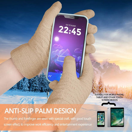 3Pcs Winter Women Beanie Hat Scarf and Touch Screen Gloves Sets Girls Classic Knit Warm Chunky Fleece Lined Cable Cap - Simply Just Deals LLC3Pcs Winter Women Beanie Hat Scarf and Touch Screen Gloves Sets Girls Classic Knit Warm Chunky Fleece Lined Cable Cape2ddb14c-ba7d-4ea4-9b95-2503762daf18Beige3Pcs Winter Women Beanie Hat Scarf and Touch Screen Gloves Sets Girls Classic Knit Warm Chunky Fleece Lined Cable Cap