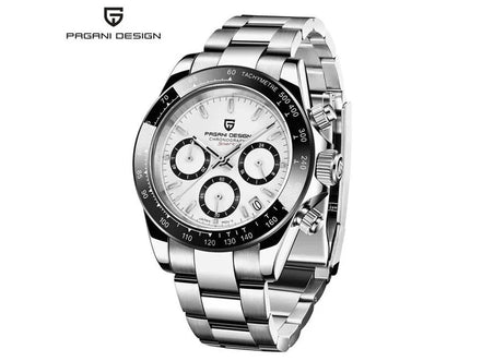 40mm New V2 PAGANI DESIGN Men's Quartz Watches Sapphire Retro Chronograph Stainless Steel Waterproof Watch Men Relogio Masculino - Simply Just Deals LLC40mm New V2 PAGANI DESIGN Men's Quartz Watches Sapphire Retro Chronograph Stainless Steel Waterproof Watch Men Relogio Masculino1429steelwhitesteel white40mm New V2 PAGANI DESIGN Men's Quartz Watches Sapphire Retro Chronograph Stainless Steel Waterproof Watch Men Relogio Masculino