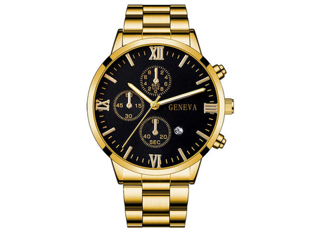 4pcs gold alloy Roman with calendar men's quartz watch and cross necklace bracelet ring set selected gift - Simply Just Deals LLC4pcs gold alloy Roman with calendar men's quartz watch and cross necklace bracelet ring set selected gift14:201447303blackblack4pcs gold alloy Roman with calendar men's quartz watch and cross necklace bracelet ring set selected gift
