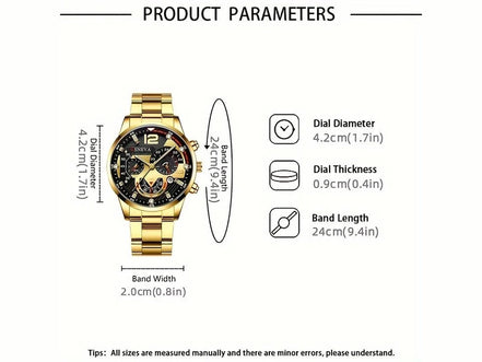 4pcs Luxury Men Business Quartz Watch Gold Alloy Roman with Calendar Wrist Watch Cross Necklace Bracelet Ring Set Men's Gift - Simply Just Deals LLC4pcs Luxury Men Business Quartz Watch Gold Alloy Roman with Calendar Wrist Watch Cross Necklace Bracelet Ring Set Men's Gift14:20144759801014pcs Luxury Men Business Quartz Watch Gold Alloy Roman with Calendar Wrist Watch Cross Necklace Bracelet Ring Set Men's Gift