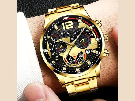 4pcs Luxury Men Business Quartz Watch Gold Alloy Roman with Calendar Wrist Watch Cross Necklace Bracelet Ring Set Men's Gift - Simply Just Deals LLC4pcs Luxury Men Business Quartz Watch Gold Alloy Roman with Calendar Wrist Watch Cross Necklace Bracelet Ring Set Men's Gift14:20144759801014pcs Luxury Men Business Quartz Watch Gold Alloy Roman with Calendar Wrist Watch Cross Necklace Bracelet Ring Set Men's Gift