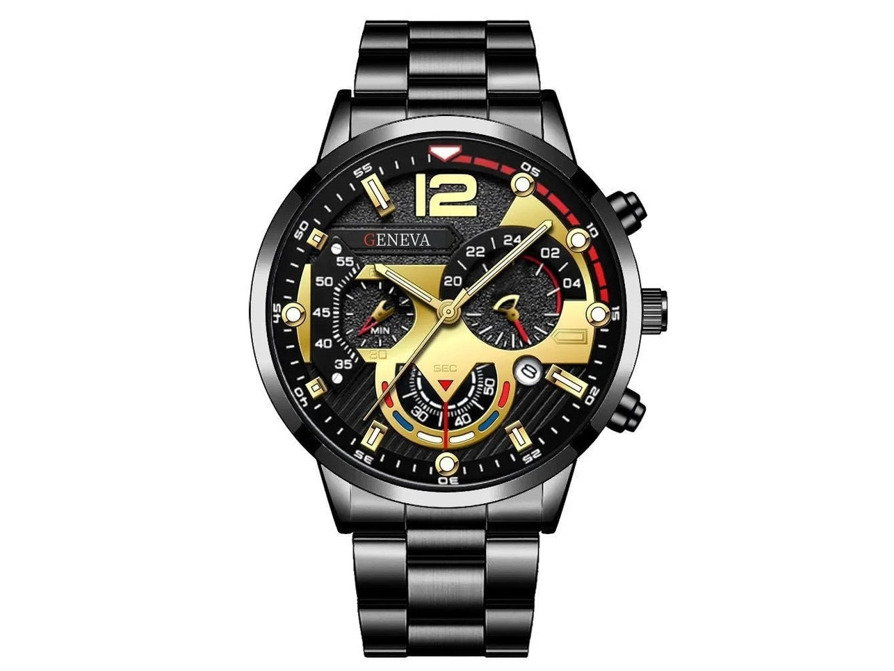 4pcs Luxury Men Business Quartz Watch Gold Alloy Roman with Calendar Wrist Watch Cross Necklace Bracelet Ring Set Men's Gift - Simply Just Deals LLC4pcs Luxury Men Business Quartz Watch Gold Alloy Roman with Calendar Wrist Watch Cross Necklace Bracelet Ring Set Men's Gift14:175Gold Only watchGold Only watch4pcs Luxury Men Business Quartz Watch Gold Alloy Roman with Calendar Wrist Watch Cross Necklace Bracelet Ring Set Men's Gift