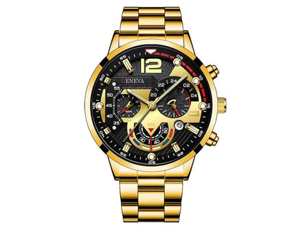 4pcs Luxury Men Business Quartz Watch Gold Alloy Roman with Calendar Wrist Watch Cross Necklace Bracelet Ring Set Men's Gift - Simply Just Deals LLC4pcs Luxury Men Business Quartz Watch Gold Alloy Roman with Calendar Wrist Watch Cross Necklace Bracelet Ring Set Men's Gift14:1001 Only watch01 Only watch4pcs Luxury Men Business Quartz Watch Gold Alloy Roman with Calendar Wrist Watch Cross Necklace Bracelet Ring Set Men's Gift