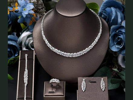 4PCS Necklacce Earrings Wedding Jewelry Set Cubic Zirconia Elegant Dubai Bridal Jewelry Sets Brides Accessories Party - Simply Just Deals LLC4PCS Necklacce Earrings Wedding Jewelry Set Cubic Zirconia Elegant Dubai Bridal Jewelry Sets Brides Accessories Party200000369:200001539;200000639:200661028;200001033:361187white;200007763:201336100resizablewhite45cm|CHINA4PCS Necklacce Earrings Wedding Jewelry Set Cubic Zirconia Elegant Dubai Bridal Jewelry Sets Brides Accessories Party
