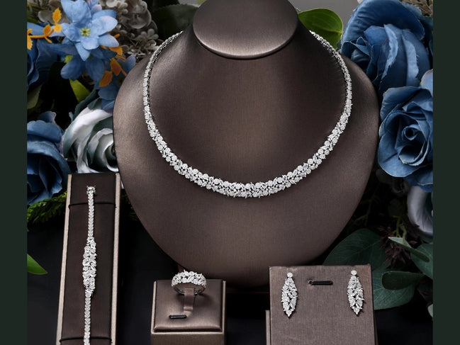 4PCS Necklacce Earrings Wedding Jewelry Set Cubic Zirconia Elegant Dubai Bridal Jewelry Sets Brides Accessories Party - Simply Just Deals LLC4PCS Necklacce Earrings Wedding Jewelry Set Cubic Zirconia Elegant Dubai Bridal Jewelry Sets Brides Accessories Party200000369:200001539;200000639:200661028;200001033:361187white;200007763:201336100resizablewhite45cm|CHINA4PCS Necklacce Earrings Wedding Jewelry Set Cubic Zirconia Elegant Dubai Bridal Jewelry Sets Brides Accessories Party