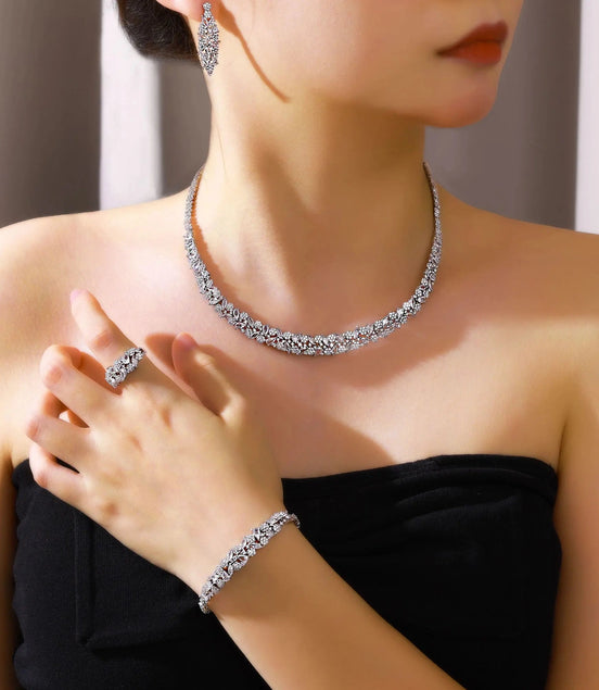 4PCS Necklacce Earrings Wedding Jewelry Set Cubic Zirconia Elegant Dubai Bridal Jewelry Sets Brides Accessories Party - Simply Just Deals LLC4PCS Necklacce Earrings Wedding Jewelry Set Cubic Zirconia Elegant Dubai Bridal Jewelry Sets Brides Accessories Party200000369:200001539;200000639:200661028;200001033:361187white;200007763:201336100resizablewhite45cm|CHINA4PCS Necklacce Earrings Wedding Jewelry Set Cubic Zirconia Elegant Dubai Bridal Jewelry Sets Brides Accessories Party