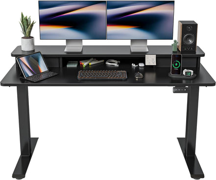 55 X 24 Inch Height Adjustable Electric Standing Desk with Double Drawer, Stand up Home Office Computer Desk with 4 Height - Adjustable Feets & 2 Hooks, Black - Simply Just Deals LLC55 X 24 Inch Height Adjustable Electric Standing Desk with Double Drawer, Stand up Home Office Computer Desk with 4 Height - Adjustable Feets & 2 Hooks, Black6ed4f68c-d734-4f55-91bd-42e6b59c336cBlack55 Inch55 X 24 Inch Height Adjustable Electric Standing Desk with Double Drawer, Stand up Home Office Computer Desk wit