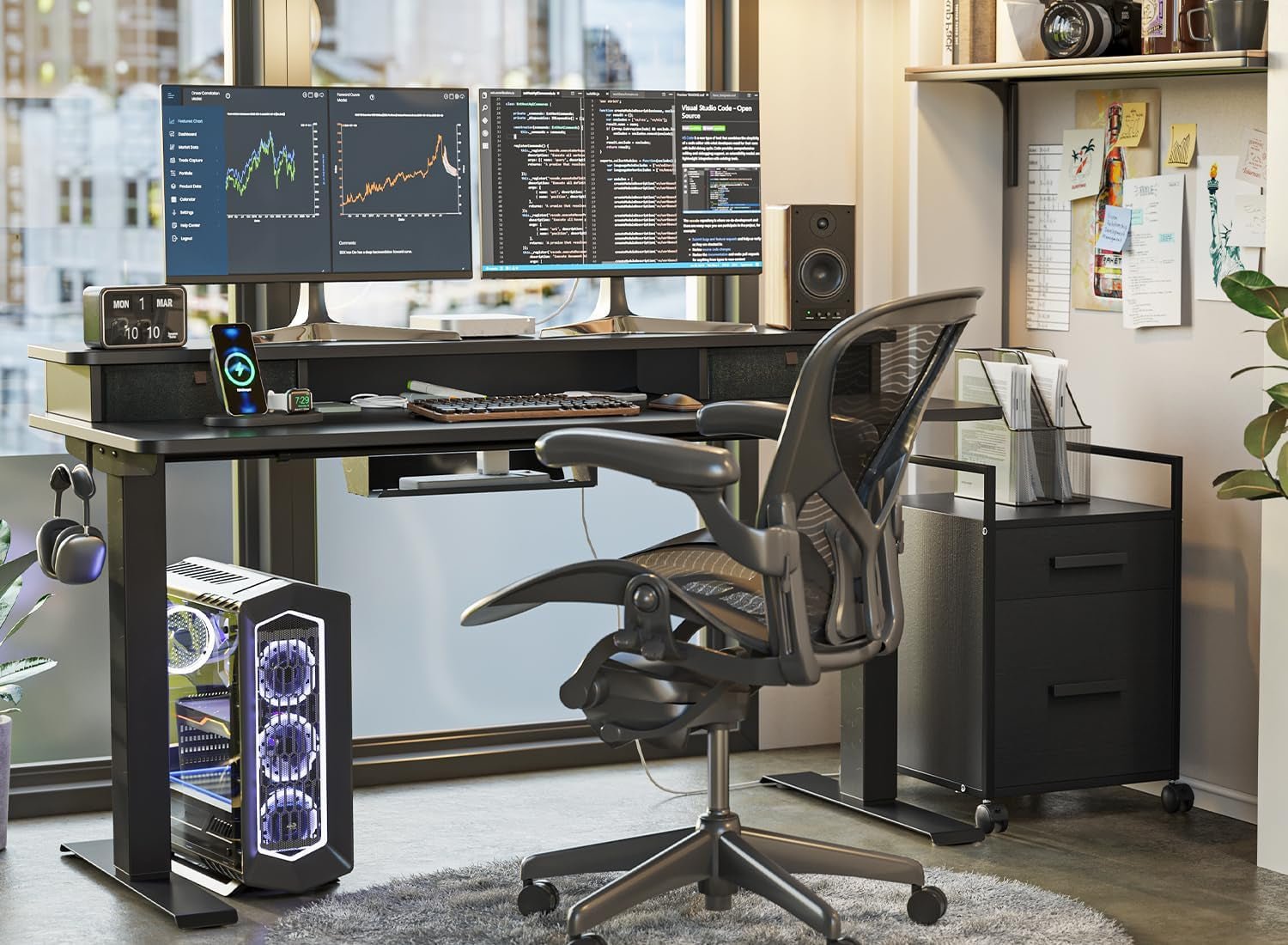 55 X 24 Inch Height Adjustable Electric Standing Desk with Double Drawer, Stand up Home Office Computer Desk with 4 Height - Adjustable Feets & 2 Hooks, Black - Simply Just Deals LLC55 X 24 Inch Height Adjustable Electric Standing Desk with Double Drawer, Stand up Home Office Computer Desk with 4 Height - Adjustable Feets & 2 Hooks, Black6ed4f68c-d734-4f55-91bd-42e6b59c336cBlack55 Inch55 X 24 Inch Height Adjustable Electric Standing Desk with Double Drawer, Stand up Home Office Computer Desk wit