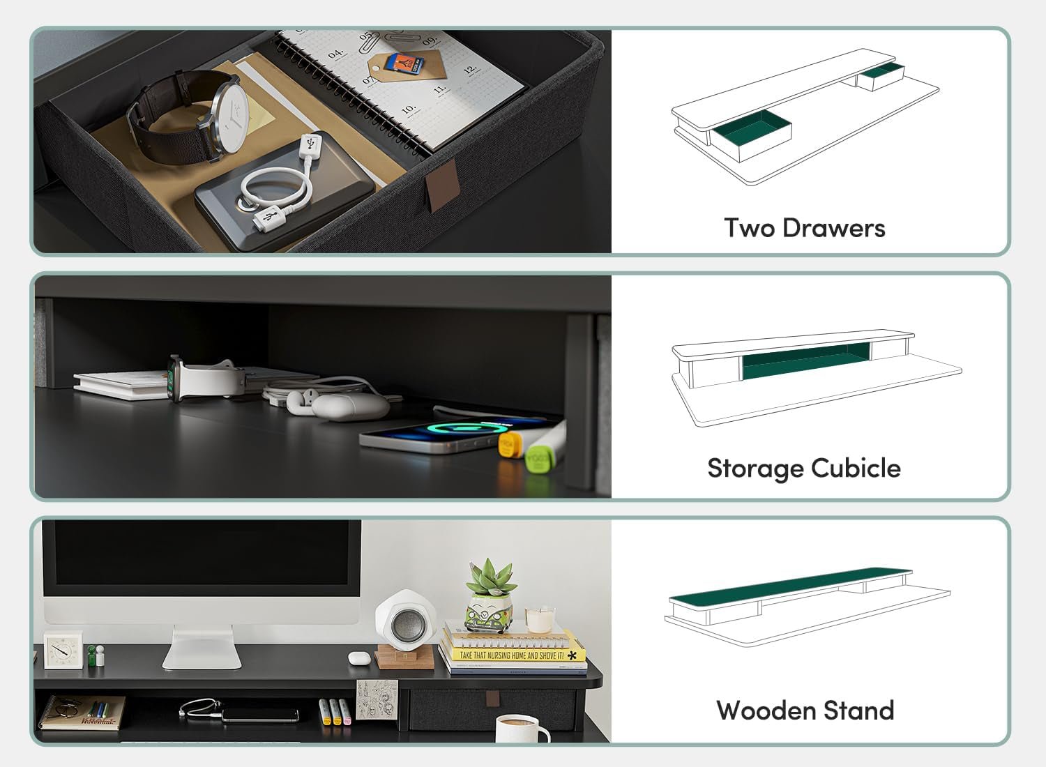 55 X 24 Inch Height Adjustable Electric Standing Desk with Double Drawer, Stand up Home Office Computer Desk with 4 Height - Adjustable Feets & 2 Hooks, Black - Simply Just Deals LLC55 X 24 Inch Height Adjustable Electric Standing Desk with Double Drawer, Stand up Home Office Computer Desk with 4 Height - Adjustable Feets & 2 Hooks, Black6ed4f68c-d734-4f55-91bd-42e6b59c336cBlack55 Inch55 X 24 Inch Height Adjustable Electric Standing Desk with Double Drawer, Stand up Home Office Computer Desk wit