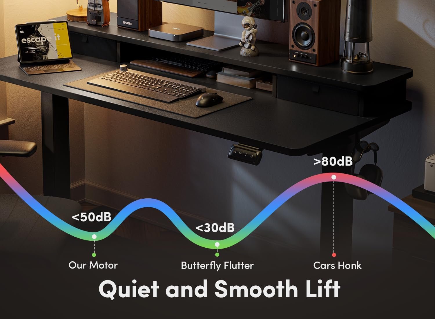 55 X 24 Inch Height Adjustable Electric Standing Desk with Double Drawer, Stand up Home Office Computer Desk with 4 Height - Adjustable Feets & 2 Hooks, Black - Simply Just Deals LLC55 X 24 Inch Height Adjustable Electric Standing Desk with Double Drawer, Stand up Home Office Computer Desk with 4 Height - Adjustable Feets & 2 Hooks, Black6ed4f68c-d734-4f55-91bd-42e6b59c336cBlack55 Inch55 X 24 Inch Height Adjustable Electric Standing Desk with Double Drawer, Stand up Home Office Computer Desk wit