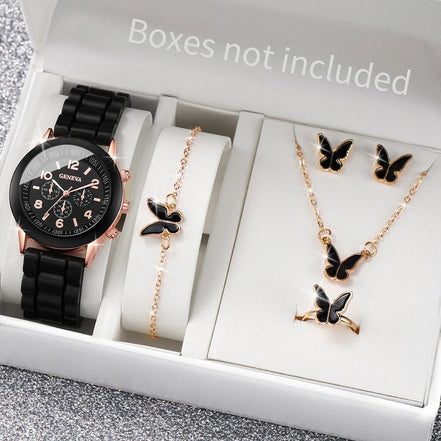 5/6PCS Women Watches Fashion Silicone Band Women Quartz Watches Jewelry Set Reloj Mujer Girls Clock Gift (Without Box) - Simply Just Deals LLC5/6PCS Women Watches Fashion Silicone Band Women Quartz Watches Jewelry Set Reloj Mujer Girls Clock Gift (Without Box)14201447598BK-AXBK - AX5/6PCS Women Watches Fashion Silicone Band Women Quartz Watches Jewelry Set Reloj Mujer Girls Clock Gift (Without Box)