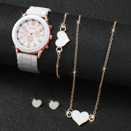 5/6PCS Women Watches Fashion Silicone Band Women Quartz Watches Jewelry Set Reloj Mujer Girls Clock Gift (Without Box) - Simply Just Deals LLC5/6PCS Women Watches Fashion Silicone Band Women Quartz Watches Jewelry Set Reloj Mujer Girls Clock Gift (Without Box)14201447598BK-AXBK - AX5/6PCS Women Watches Fashion Silicone Band Women Quartz Watches Jewelry Set Reloj Mujer Girls Clock Gift (Without Box)