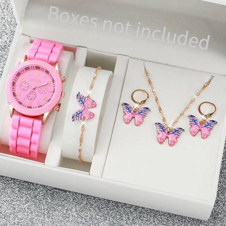 5/6PCS Women Watches Fashion Silicone Band Women Quartz Watches Jewelry Set Reloj Mujer Girls Clock Gift (Without Box) - Simply Just Deals LLC5/6PCS Women Watches Fashion Silicone Band Women Quartz Watches Jewelry Set Reloj Mujer Girls Clock Gift (Without Box)14201447598BK-AXBK - AX5/6PCS Women Watches Fashion Silicone Band Women Quartz Watches Jewelry Set Reloj Mujer Girls Clock Gift (Without Box)