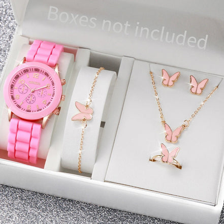 5/6PCS Women Watches Fashion Silicone Band Women Quartz Watches Jewelry Set Reloj Mujer Girls Clock Gift (Without Box) - Simply Just Deals LLC5/6PCS Women Watches Fashion Silicone Band Women Quartz Watches Jewelry Set Reloj Mujer Girls Clock Gift (Without Box)14201447598BK-AXBK - AX5/6PCS Women Watches Fashion Silicone Band Women Quartz Watches Jewelry Set Reloj Mujer Girls Clock Gift (Without Box)