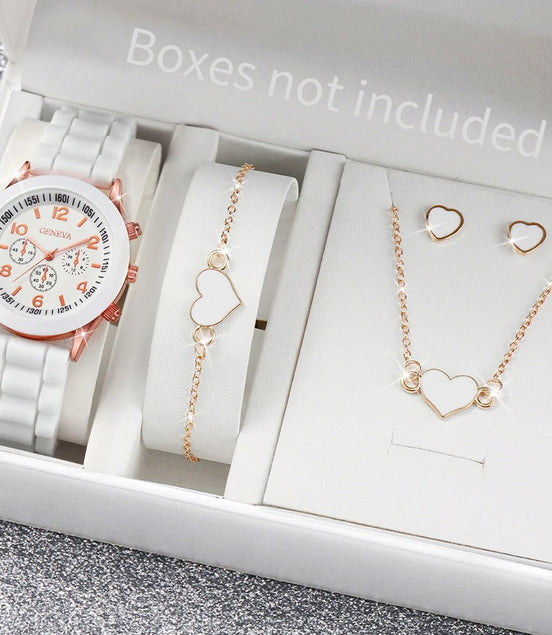 5/6PCS Women Watches Fashion Silicone Band Women Quartz Watches Jewelry Set Reloj Mujer Girls Clock Gift (Without Box) - Simply Just Deals LLC5/6PCS Women Watches Fashion Silicone Band Women Quartz Watches Jewelry Set Reloj Mujer Girls Clock Gift (Without Box)14201447598BK-AXBK - AX5/6PCS Women Watches Fashion Silicone Band Women Quartz Watches Jewelry Set Reloj Mujer Girls Clock Gift (Without Box)