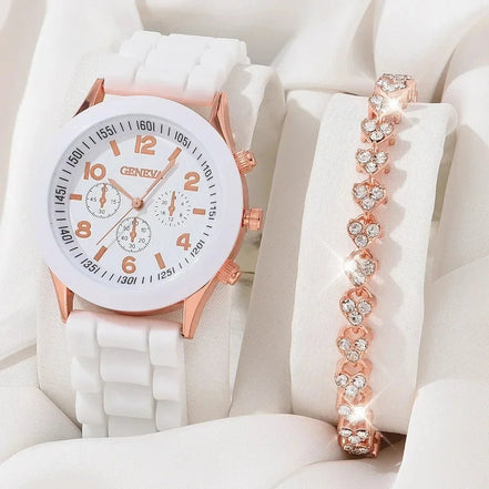 5/6PCS Women Watches Fashion Silicone Band Women Quartz Watches Jewelry Set Reloj Mujer Girls Clock Gift (Without Box) - Simply Just Deals LLC5/6PCS Women Watches Fashion Silicone Band Women Quartz Watches Jewelry Set Reloj Mujer Girls Clock Gift (Without Box)14201447598BK-AXBK - AX5/6PCS Women Watches Fashion Silicone Band Women Quartz Watches Jewelry Set Reloj Mujer Girls Clock Gift (Without Box)