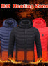 Men Heated Puffer Jacket Electric Heating Coat Insulated Hood Windbreaker 9Heat Zones - Simply Just Deals LLC