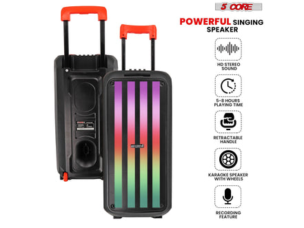 5Core Bluetooth Party Speaker 8 inch PA RGB Partybox Karaoke Machine + 2 Wireless Mic - Simply Just Deals LLC5Core Bluetooth Party Speaker 8 inch PA RGB Partybox Karaoke Machine + 2 Wireless MicBluetooth Party SpeakerPLB 8X2 2MIC5Core Bluetooth Party Speaker 8 inch PA RGB Partybox Karaoke Machine + 2 Wireless Mic - 4