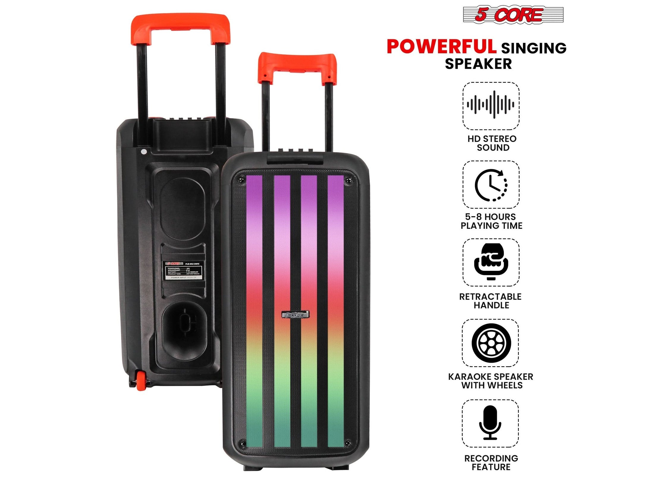 5Core Bluetooth Party Speaker 8 inch PA RGB Partybox Karaoke Machine + 2 Wireless Mic - Simply Just Deals LLC5Core Bluetooth Party Speaker 8 inch PA RGB Partybox Karaoke Machine + 2 Wireless MicBluetooth Party SpeakerPLB 8X2 2MIC5Core Bluetooth Party Speaker 8 inch PA RGB Partybox Karaoke Machine + 2 Wireless Mic - 4