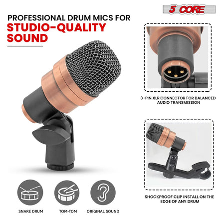 5Core Drum Mic Kit 7 Pcs Kick Bass Tom Snare Dynamic Microphone Instrument Mics Set COPPEREX - Simply Just Deals LLC5Core Drum Mic Kit 7 Pcs Kick Bass Tom Snare Dynamic Microphone Instrument Mics Set COPPEREXMicrophoneDM 7XP COPPEREX5Core Drum Mic Kit 7 Pcs Kick Bass Tom Snare Dynamic Microphone Instrument Mics Set COPPEREX - 3