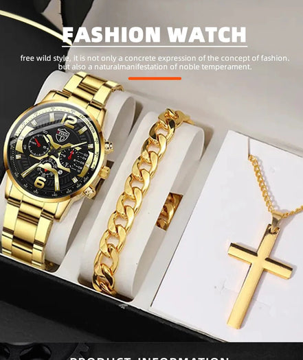 5PCS Set DEYROS Fashion Mens Calendar Watches Men Business Stainless Steel Quartz Wristwatch Male Casual Necklace Bracelet Watch - Simply Just Deals LLC5PCS Set DEYROS Fashion Mens Calendar Watches Men Business Stainless Steel Quartz Wristwatch Male Casual Necklace Bracelet Watch14:200005100Siiver BlackSiiver Black5PCS Set DEYROS Fashion Mens Calendar Watches Men Business Stainless Steel Quartz Wristwatch Male Casual Necklace Bracelet Watch