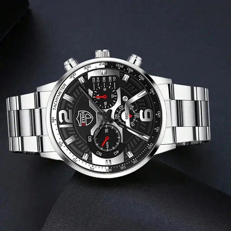 5PCS Set DEYROS Fashion Mens Calendar Watches Men Business Stainless Steel Quartz Wristwatch Male Casual Necklace Bracelet Watch - Simply Just Deals LLC5PCS Set DEYROS Fashion Mens Calendar Watches Men Business Stainless Steel Quartz Wristwatch Male Casual Necklace Bracelet Watch14:200005100Siiver BlackSiiver Black5PCS Set DEYROS Fashion Mens Calendar Watches Men Business Stainless Steel Quartz Wristwatch Male Casual Necklace Bracelet Watch