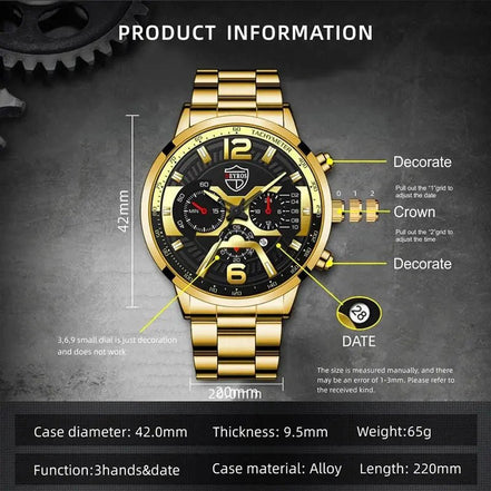 5PCS Set DEYROS Fashion Mens Calendar Watches Men Business Stainless Steel Quartz Wristwatch Male Casual Necklace Bracelet Watch - Simply Just Deals LLC5PCS Set DEYROS Fashion Mens Calendar Watches Men Business Stainless Steel Quartz Wristwatch Male Casual Necklace Bracelet Watch14:200005100Siiver BlackSiiver Black5PCS Set DEYROS Fashion Mens Calendar Watches Men Business Stainless Steel Quartz Wristwatch Male Casual Necklace Bracelet Watch