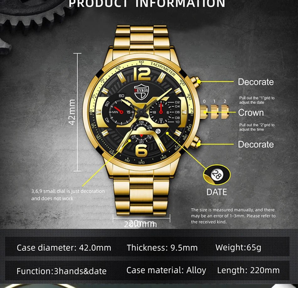 5PCS Set DEYROS Fashion Mens Calendar Watches Men Business Stainless Steel Quartz Wristwatch Male Casual Necklace Bracelet Watch - Simply Just Deals LLC5PCS Set DEYROS Fashion Mens Calendar Watches Men Business Stainless Steel Quartz Wristwatch Male Casual Necklace Bracelet Watch14:200005100Siiver BlackSiiver Black5PCS Set DEYROS Fashion Mens Calendar Watches Men Business Stainless Steel Quartz Wristwatch Male Casual Necklace Bracelet Watch