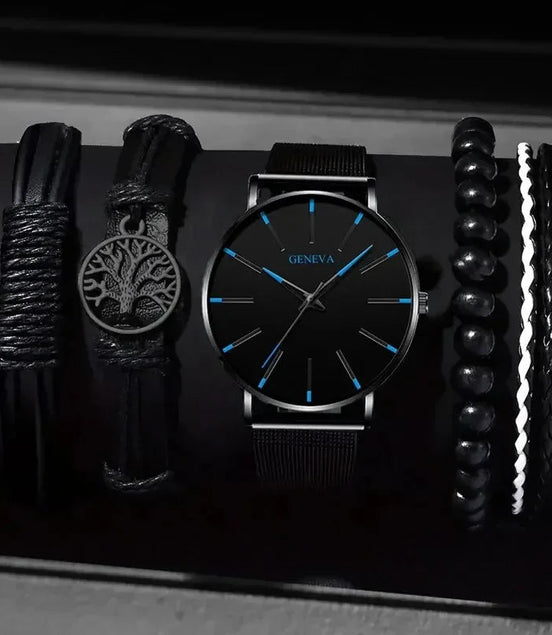 5PCS Set Fashion Mens Sports Watches Man Business Quartz Wristwatch Luxury Leather Bracelet Men Casual Clock Watch - Simply Just Deals LLC5PCS Set Fashion Mens Sports Watches Man Business Quartz Wristwatch Luxury Leather Bracelet Men Casual Clock Watch14201447598AWithoutBoxA Without Box5PCS Set Fashion Mens Sports Watches Man Business Quartz Wristwatch Luxury Leather Bracelet Men Casual Clock Watch - Simply Just Deals LLC