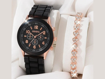 5PCS Set Luxury Watch Women Ring Necklace Earrings Rhinestone Fashion Wristwatch Female Casual Ladies Watches Bracelet Set Clock - Simply Just Deals LLC5PCS Set Luxury Watch Women Ring Necklace Earrings Rhinestone Fashion Wristwatch Female Casual Ladies Watches Bracelet Set Clock14100005979BK - SLBK - SL5PCS Set Luxury Watch Women Ring Necklace Earrings Rhinestone Fashion Wristwatch Female Casual Ladies Watches Bracelet Set Clock