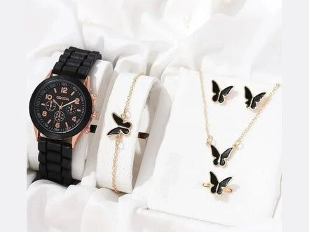 5PCS Set Luxury Watch Women Ring Necklace Earrings Rhinestone Fashion Wristwatch Female Casual Ladies Watches Bracelet Set Clock - Simply Just Deals LLC5PCS Set Luxury Watch Women Ring Necklace Earrings Rhinestone Fashion Wristwatch Female Casual Ladies Watches Bracelet Set Clock14201447598BK - AXBK - AX5PCS Set Luxury Watch Women Ring Necklace Earrings Rhinestone Fashion Wristwatch Female Casual Ladies Watches Bracelet Set Clock