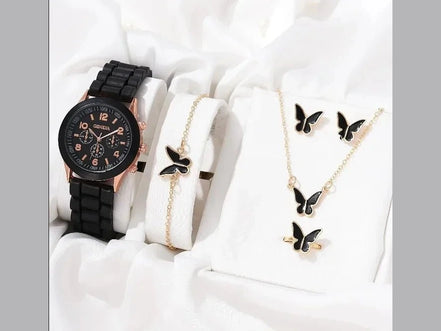 5PCS Set Luxury Watch Women Ring Necklace Earrings Rhinestone Fashion Wristwatch Female Casual Ladies Watches Bracelet Set Clock - Simply Just Deals LLC5PCS Set Luxury Watch Women Ring Necklace Earrings Rhinestone Fashion Wristwatch Female Casual Ladies Watches Bracelet Set Clock14201447598BK - AXBK - AX5PCS Set Luxury Watch Women Ring Necklace Earrings Rhinestone Fashion Wristwatch Female Casual Ladies Watches Bracelet Set Clock