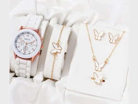5PCS Set Luxury Watch Women Ring Necklace Earrings Rhinestone Fashion Wristwatch Female Casual Ladies Watches Bracelet Set Clock - Simply Just Deals LLC5PCS Set Luxury Watch Women Ring Necklace Earrings Rhinestone Fashion Wristwatch Female Casual Ladies Watches Bracelet Set Clock14201447598BK - AXBK - AX5PCS Set Luxury Watch Women Ring Necklace Earrings Rhinestone Fashion Wristwatch Female Casual Ladies Watches Bracelet Set Clock